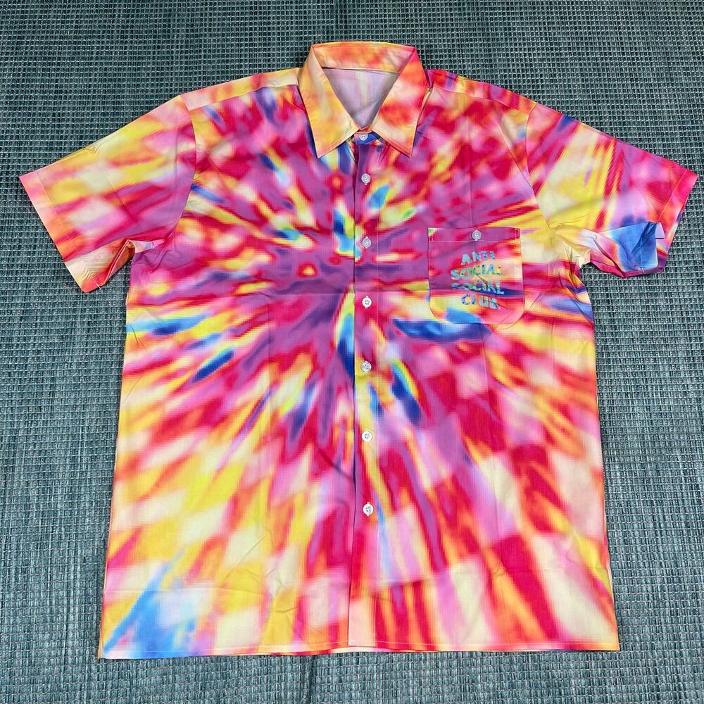 Anti Social Social Club Colorblind‎ Coachella Button Up Shirt Mens Sz L New